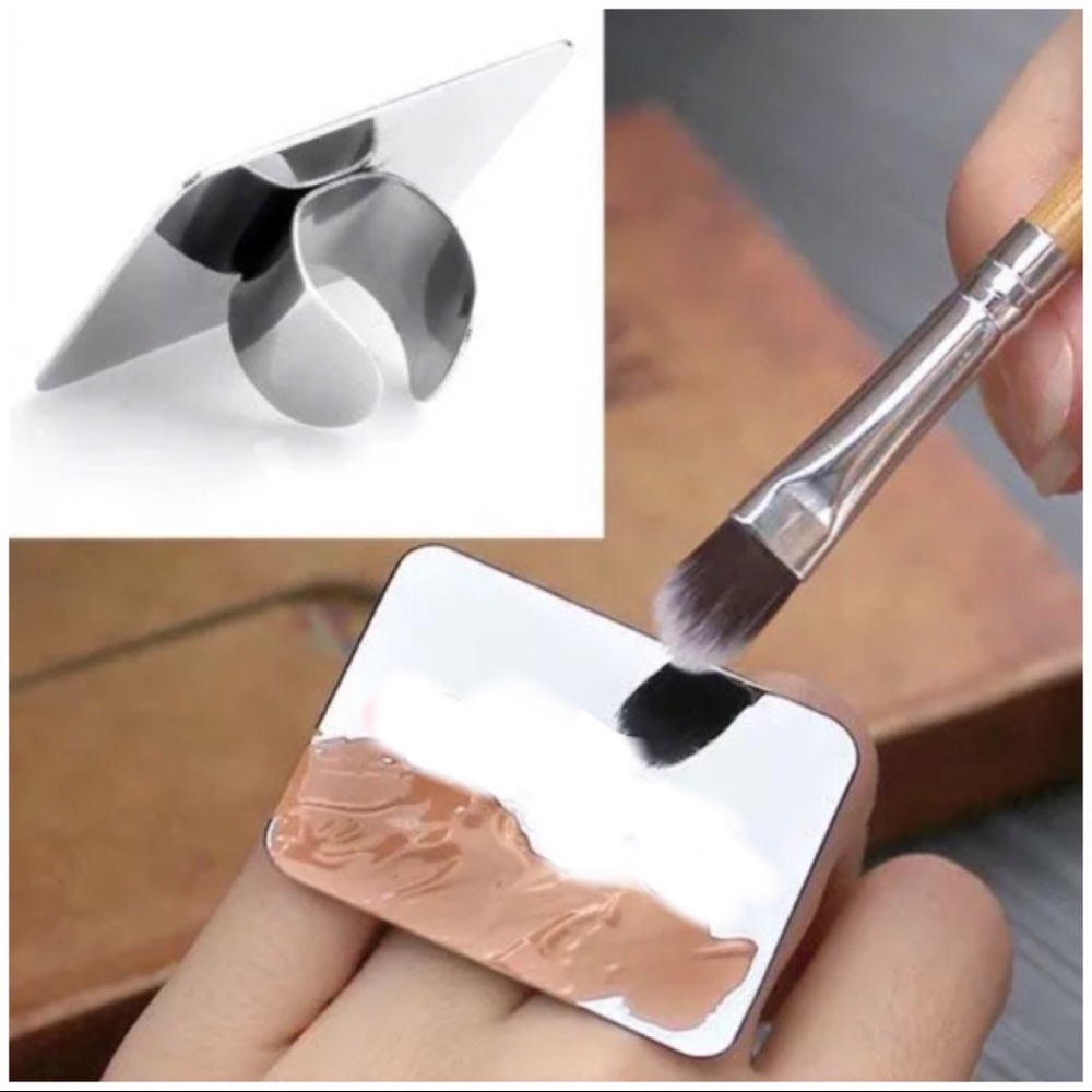 Art Paint Palette Ring Mixing Color Stainless Steel Palette Cuff Ring DIY